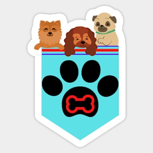 Dogs in pocket Sticker